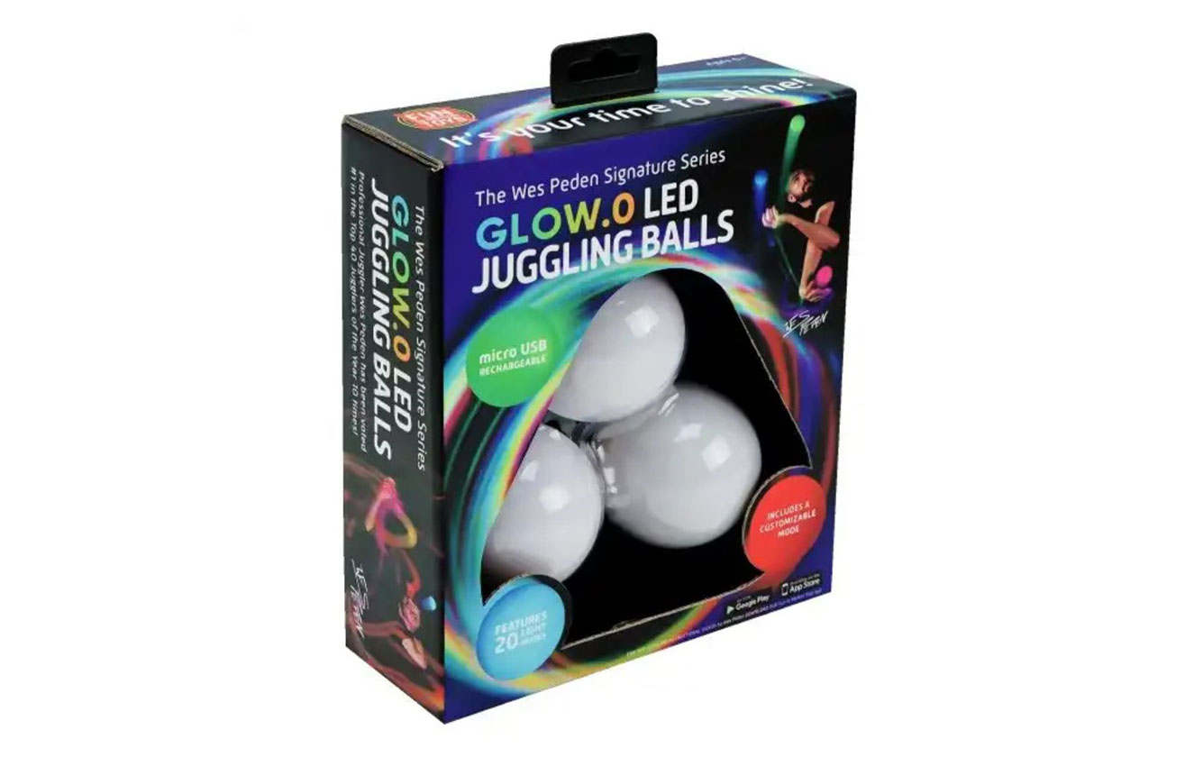 Wes Peden LED Jonglierball-Set - 20 verschiedene Licht-Modi